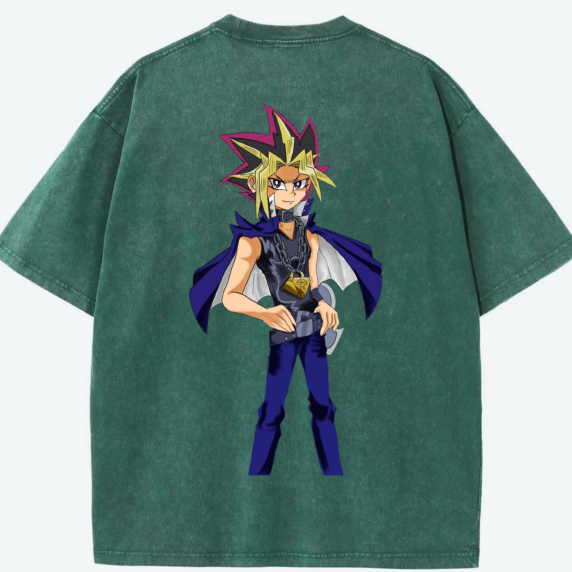 （画像用） 遊☆戯☆王 Yu-Gi-Oh! 綿100% ヴィンテージ風 半袖Tシャツ（背面プリント）